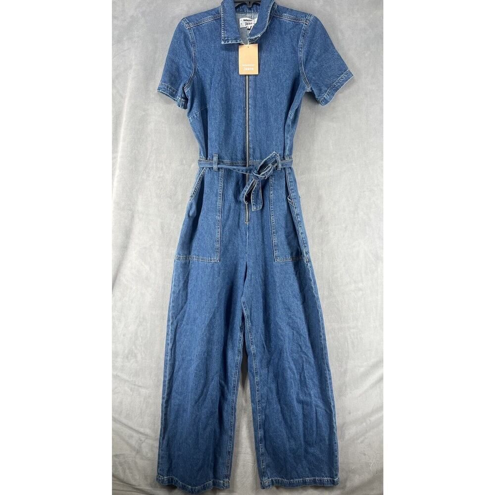 Anthropologie Reformation Cassidy Denim Jumpsuit Size 10 Belted
